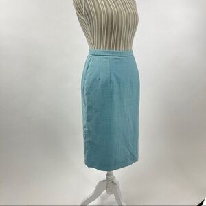 Vintage Pendleton Robin Egg Blue Pencil Wool Skirt